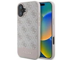Guess GUHCP16SG4GLPI Apple iPhone 16 6.1″ rožinės spalvos harddėklas 4G Bottom Stripe