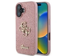 Guess Fixed Glitter Big 4G Apple iPhone 16 – dėklas telefonui rožinės spalvos