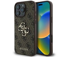 Guess 4G Big Logo Apple iPhone 16 Pro Max – dėklas telefonui rudos spalvos