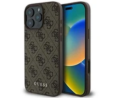 Guess 4G Classic - dėklas skirtas Apple iPhone 16 Pro Max ruda