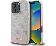 Guess 4G Bottom Stripe Apple iPhone 16 Pro Max – dėklas telefonui rožinės spalvos