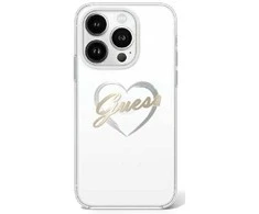 Guess IML Heart Apple iPhone 16 Pro Max - dėklas telefonui skaidrus