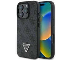 Guess Leather 4G Triangle Strass MagSafe Apple iPhone 16 Pro Max – dėklas telefonui juodos spalvos