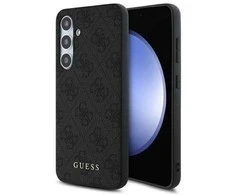 Guess GUHCS24FEG4GFGR Samsung Galaxy S24 FE S721 dėklas telefonui pilkos spalvos hardcase 4G Metal Gold Logo