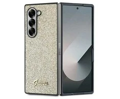 Guess PC/TPU Glitter Flakes Metal Logo Samsung Galaxy Z Fold6 dėklas telefonui aukso spalvos