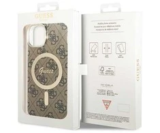 Guess GUHMP13MH4STW Apple iPhone 13 / 14 / 15 6.1″ rudos spalvos kietas dėklas 4G MagSafe