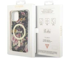 Dėklas GUESS GUHMP14MHCFWSK IPHONE 14 PLUS / 15 PLUS 6.7 "Juodas / Juodas HARDCASE FLOWER MAGSAFE