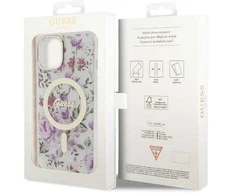 Dėklas GUESS GUHMP14MHCFWST IPHONE 14 PLUS / 15 PLUS 6.7 "TRANSPARENT HARDCASE FLOWER MAGSAFE