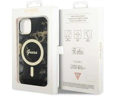 Dėklas GUESS GUHMP14MHTMRSK IPHONE 14 PLUS / 15 PLUS 6.7 "Juodas / Juodas HARDCASE GOLDEN MARBLE MAGSAFE