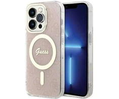 Guess GUHMP15LH4STP Apple iPhone 15 Pro 6.1″ rožinės spalvos kietas dėklas IML 4G MagSafe