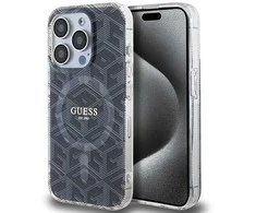 Dėklas GUESS GUHMP15LHGCUSTGK IPHONE 15 PRO 6.1 "Juodas/Juodas HARDCASE IML GCUBE MAGSAFE