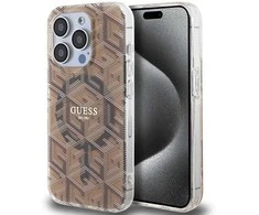Dėklas GUESS GUHMP15LHGCUSTGW IPHONE 15 PRO 6.1 "RUDAS / RUDAS KIETAS DĖLIS IML GCUBE MAGSAFE