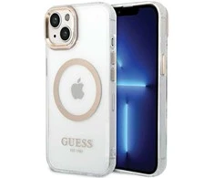 Guess dėklas, skirtas iPhone 15 Plus 6,7 GUHMP15MHTRMD auksinis HC Magsafe Metal Outline