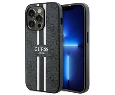 Dėklas GUESS GUHMP15XP4RPSK IPHONE 15 PRO MAX 6.7 "Juodas/Juodas HARDCASE 4G PRINTED STRIPE MAGSAFE