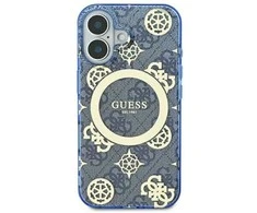 Guess IML Peony On 4G Background MagSafe Case Apple iPhone 16 Pro - dėklas telefonui mėlynos spalvos