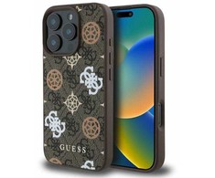 Guess PU 4G Peony MagSafe Apple iPhone 16 Pro dėklas telefonui rudos spalvos