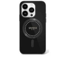 Guess IML Rhinestones MagSafe Apple iPhone 16 Pro - dėklas telefonui juodos spalvos