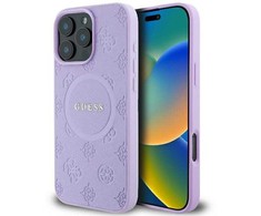 Apple iPhone 16 Pro Guess Saffiano Peony Classic Logo MagSafe (GUHMP16LPSAPSMEU) dėklas telefonui violetinės spalvos