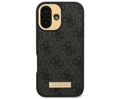 Guess 4G Logo Plate MagSafe Case Apple iPhone 16 Pro - dėklas telefonui juodos spalvos