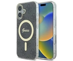 Guess GUHMP16MH4STK Apple iPhone 16 Plus 6.7″ juodos spalvos kietas dėklas IML 4G MagSafe