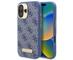 Guess 4G Logo Plate MagSafe Case Apple iPhone 16 Plus - dėklas telefonui mėlynos spalvos