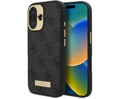 Guess 4G Logo Plate MagSafe Case Apple iPhone 16 Plus - dėklas telefonui juodos spalvos