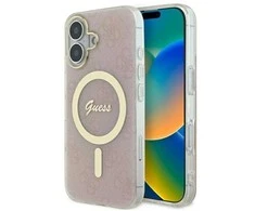 Guess IML 4G MagSafe Apple iPhone 16 Case - dėklas telefonui rožinės spalvos