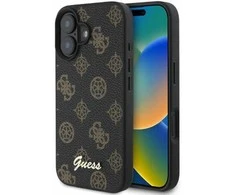 Guess Peony Script MagSafe Apple iPhone 16 - dėklas telefonui juodos spalvos