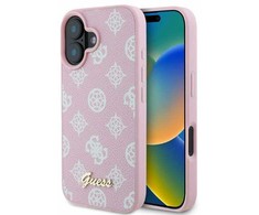 Dėklas Guess Peony Script MagSafe - Case Apple iPhone 16 pink