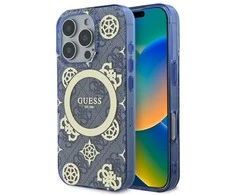 Apple iPhone 16 Pro Max Guess IML Peony On 4G Background MagSafe (GUHMP16XH4PYEEB) dėklas telefonui mėlynos spalvos