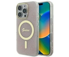 Guess IML 4G MagSafe Case Apple iPhone 16 Pro Max - dėklas telefonui rožinės spalvos