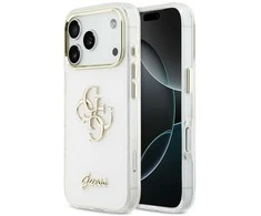 Dėklas Guess IML 4G Script Metal Case for iPhone 17 Pro Max - Baltas