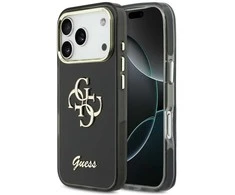 Dėklas Guess IML 4G Script Metal case for iPhone 17 Pro Max - juodas
