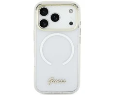 Dėklas Guess IML Gradient Script Metal MagSafe Case for iPhone Air - Baltas
