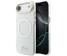 Dėklas Guess IML Gradient Script Metal MagSafe Case for iPhone Air - Baltas