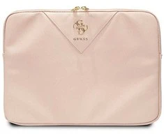 Nešiojamo kompiuterio dėklas 14" Guess Sleeve Triangle 4G (GUCS14ZPGSTEGP) rožinės spalvos