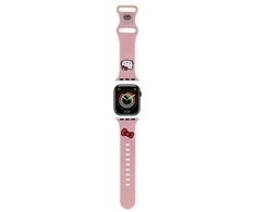 Universali apyrankė Apple Watch 1 / 2 / 3 / 4 / 5 / 6 / 7 / 8 / SE / Ultra (42 / 44 / 45 / 49 mm) Hello Kitty Kitty Head (HKAWLSCHBLP) rožinės spalvos
