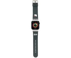 Apyrankė Apple Watch 1 / 2 / 3 / 4 / 5 / 6 / SE / 7 / 8 (38 / 40 / 41 mm) Hello Kitty Strap Kitty Head (HKAWMPGKHK) juodos spalvos