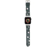 Apyrankė Apple Watch 1 / 2 / 3 / 4 / 5 / 6 / SE / 7 / 8 (38 / 40 / 41 mm) Hello Kitty Strap Heads &amp; Bows Pattern (HKAWMPSAPSK) juodos spalvos