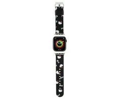 Apyrankė Apple Watch 1 / 2 / 3 / 4 / 5 / 6 / SE / 7 / 8 (38 / 40 / 41 mm) Hello Kitty Strap Heads &amp; Bows Pattern (HKAWMPSAPSK) juodos spalvos