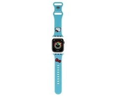 Apyrankė Apple Watch 1 / 2 / 3 / 4 / 5 / 6 / SE / 7 / 8 (38 / 40 / 41 mm) Hello Kitty Strap Silicone Kitty Head (HKAWMSCHBLB) mėlynos spalvos