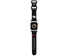 Apyrankė Apple Watch 1 / 2 / 3 / 4 / 5 / 6 / SE / 7 / 8 (38 / 40 / 41 mm) Hello Kitty Strap Silicone Kitty Head (HKAWMSCHBLK) juodos spalvos