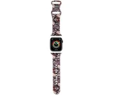 Apyrankė Apple Watch 1 / 2 / 3 / 4 / 5 / 6 / SE / 7 / 8 (38 / 40 / 41 mm) Hello Kitty Strap Silicone Tags Graffiti (HKAWMSDGPTP) rožinės spalvos