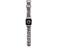 Apyrankė Apple Watch 1 / 2 / 3 / 4 / 5 / 6 / SE / 7 / 8 (38 / 40 / 41 mm) Hello Kitty Dirželis Strap Silicone Heads &amp; Stripes (HKAWMSDIESK) juodos spalvos
