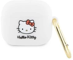 Apple AirPods 3 Hello Kitty Silicone 3D Kitty Head (HKA33DKHSH) ausinių dėklas baltos spalvos