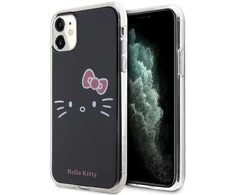 Hello Kitty HKHCN61HKHLK Apple iPhone 11 / Xr 6.1″ juodos spalvos kietas dėklas IML Kitty Face