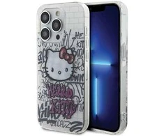Apple iPhone 13 Pro Hello Kitty dėklas IML Kitty On Bricks Graffiti (HKHCP13LHDGPHT) baltos spalvos