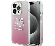 Hello Kitty HKHCP14LHDGKEP Apple iPhone 14 Pro 6.1″ rožinės spalvos kietas dėklas IML Gradient Electrop Kitty Head