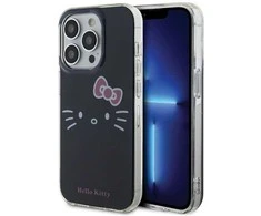 Hello Kitty HKHCP14LHKHLK Apple iPhone 14 Pro 6.1″ juodos spalvos kietas dėklas IML Kitty Face