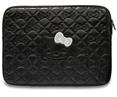 Nešiojamo kompiuterio krepšys 14" Hello Kitty Sleeve Zip PU Quilted Bows (HKCSZPEKHBPK) juodos spalvos